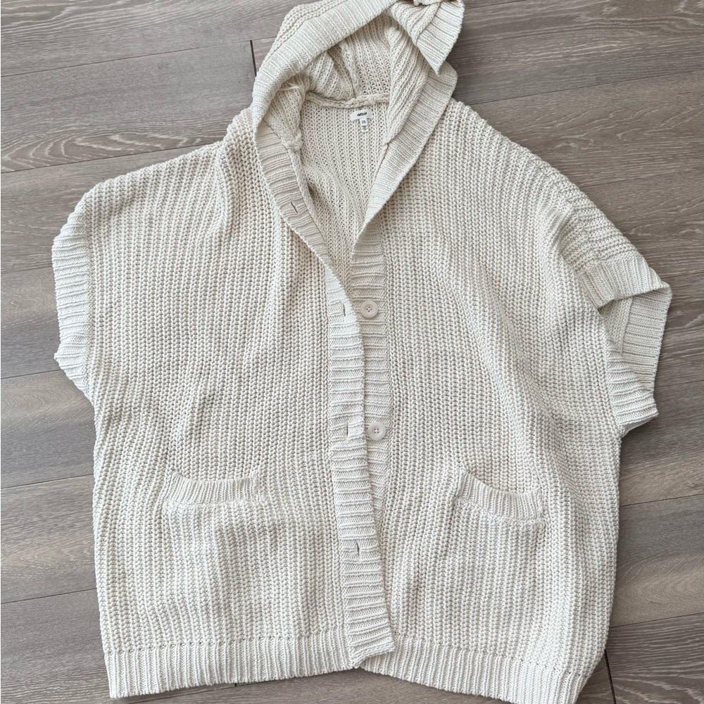 Aerie Cream Hooded Oversized poncho